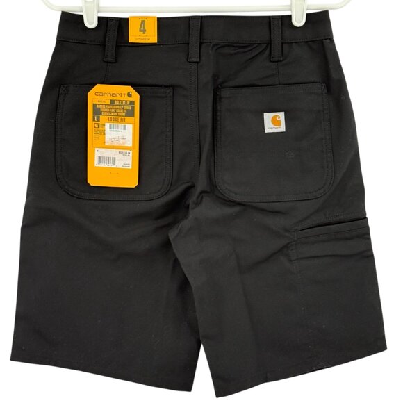 Carhartt Women's Rugged Flex Black Canvas Work Shorts Size 4 NWT 10" Inseam - Picture 2 of 11